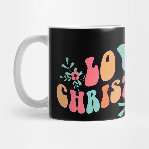 Love Christmas  - retro vintage flower groovy design by RedCrunch